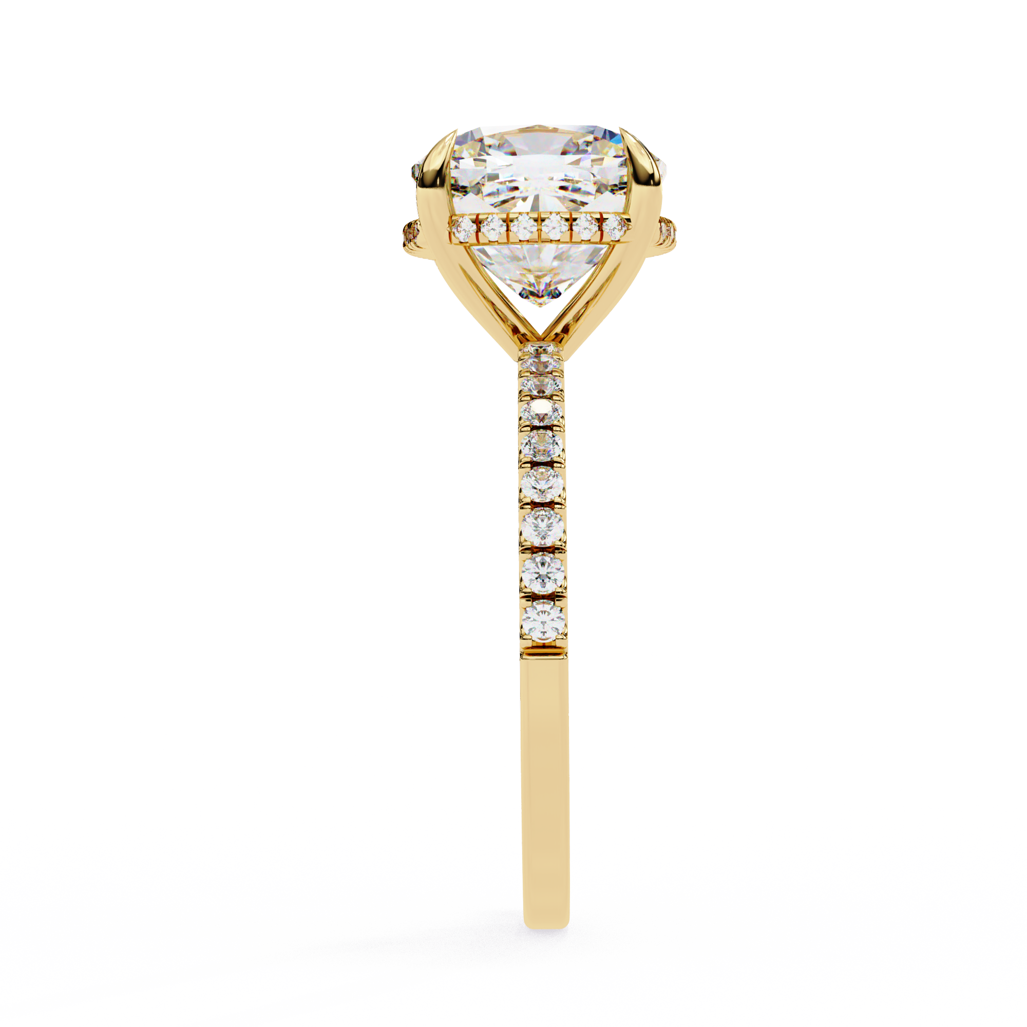 Solitairekart 3.53ct Cushion Square Cut Natural Diamond Ring - H Color, VS1 Clarity